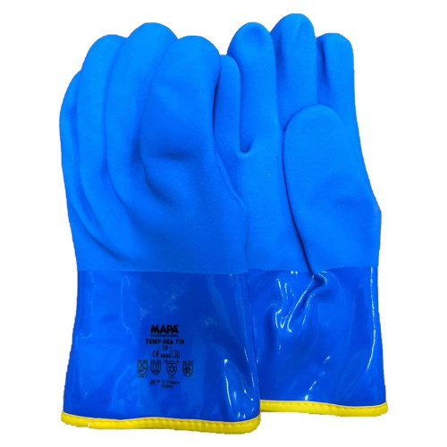 GUANTO PVC TEMP-SEA BLU FODERA INTERNA 30 CM 